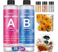 ZOPALY Resina Epossidica Trasparente,1000ml Kit Resina Epossidica, Rapporto 1:1 Colla Resina Epoxy Kits per Creazioni, Gioielli Fai da Te, Decorazione Artigianale