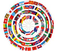 Zopeal 100 Stuzzicadenti Bandierine Mondiali Stuzzicadenti da Cocktail di Diversi Paesi Stampa Fronte-Retro Topper Bastoncini Bandiere Internazionali per Decorazione Coppa del Mondo(Multipaesi)