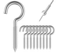 ZOPJUMA 10 Pezzi Viti per Occhielli 50mm, Gancio a Spirale in Legno, Vite Oculare, Gancio a Vite, Viti a Testa Tonda, Da Utilizzare Per Cornici, Oggetti Decorativi e Progetti Artigianali