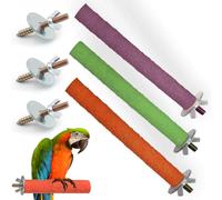 ZOPJUMA 3 set posatoi giocattoli per pappagalli - uccello masticare casa pulizia piattaforma, colore casuale