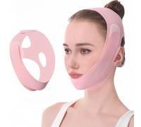 ZOPJUMA Cintura per il Sollevamento del Viso,Doppio Mento Maschera Viso,Maschere Riutilizzabili a V,ideale per un uso quotidiano o in viaggio