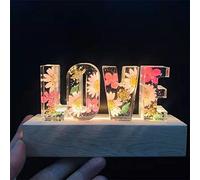 Zopmopae Nome personalizzato Lettera Lampada Personalizzata Lettere di fiori secchi Lampada a luce notturna Fiore Resina Lettera Luci Decorazione della casa Regalo per gli amanti della famiglia Amici