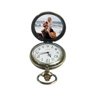 Zopmopae Orologio da tasca personalizzato per uomo Orologio da tasca con foto personalizzata con catena con nome inciso Orologio da tasca per padre Groomsmen Matrimonio Natale da moglie figlia figlio