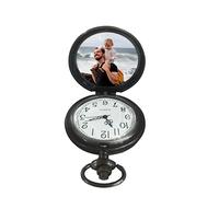 Zopmopae Orologio da tasca personalizzato per uomo Orologio da tasca con foto personalizzata con catena con nome inciso Orologio da tasca per padre Groomsmen Matrimonio Natale da moglie figlia figlio