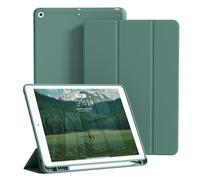 ZOPSGYU Cover per iPad 9/8/7a generazione 2021/2020/2019, custodia per iPad 10.2" con porta matita, antiurto con bordi in TPU, stand-by/sveglia automatica, verde scuro