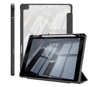 ZOPSGYU Custodia per iPad 9a generazione 2021/iPad 8a 2020/iPad 7a generazione 2019, custodia intelligente leggera a tre pieghe con portamatite, cover posteriore trasparente antiurto, funzione sleep
