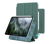 ZOPSGYU Custodia per iPad Pro 11 Pollici 4./3./2ª generazione 2022/2021/2020, Custodia Magnetica con Portapenne per iPad Pro 11 Pollici, Supporta la Ricarica della Pencil 2, Verde Notte