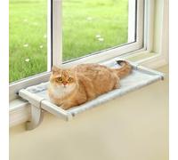 Zoratoo Amaca per gatti con montaggio sul davanzale della finestra, con scanalatura di bloccaggio scorrevole in un solo passaggio, con copertura in tessuto rimovibile, senza ventose, letto per