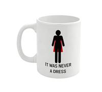 ZoraYorce 11oz It was Never A Dress Mug Multi-Purpose Women Empowerment Coffee Cup Reusable Unique Gender Equality Coffee Mugs Birthday Gifts for Women Mom Boss (White 2)