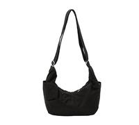ZoraYorce Borsa a tracolla da donna in nylon, borsa a tracolla alla moda con tracolla regolabile, mezza luna, borsa a tracolla per viaggi, shopping, lavoro, uso quotidiano, Nero , 270*200*130mm