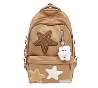ZoraYorce Kawaii Solid Color Cute Aesthetic Zaino Lightweight Y2k Backpack with Cute Accessories Pendant Back To College Supplies, cachi, 18.11*12.6*7.48inch, Carino