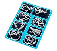 ZoraYorce Puzzle Montessori in metallo da 8 pezzi con borsa per il | Ring Magic Trick Toy Logic Toys con borsa per il trasporto, per bambini e adulti