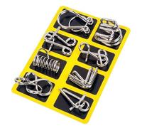 ZoraYorce Puzzle Montessori in metallo da 8 pezzi con borsa per il | Ring Magic Trick Toy Logic Toys con borsa per il trasporto, per bambini e adulti