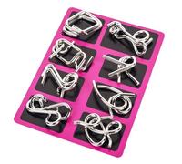 ZoraYorce Puzzle Montessori in metallo da 8 pezzi con borsa per il | Ring Magic Trick Toy Logic Toys con borsa per il trasporto, per bambini e adulti