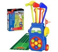 ZoraYorce Set da golf per bambini con 4 mazze, 7 palline e carrello | I giocattoli per mazze da golf per bambini includono bandiere con fori per esercizi e un tappetino simulato per giocare al