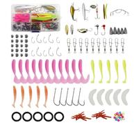 ZoraYorce Set di 115 esche da pesca morbide e dure, ganci da jig, pesi, regali da pesca per uomini
