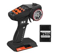 ZoraYorce Trasmettitore e ricevitore RC a 7 canali da 2,4 GHz, anti-jamming | 7 Canali, 2.4GHz FHSS Anti-Jamming Telecomando per RC Car, Barca, Serbatoio & Robot - Portata 250m, Impugnatura Ergonomica