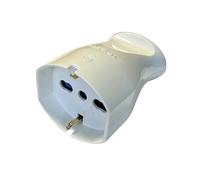 ZOREI 1 Pezzo Presa Schuko Volante, Multistandard Italiano Bipasso, Tedesco Schuko, P11/17 10/16A 250V, 2P+T Max 1500W Bianca