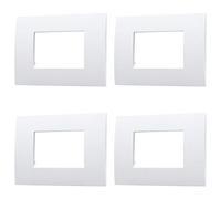 ZOREI 4 Pezzi Placche Compatibile Con Vimar Arkè, Placca Plastica Quadrata Serie Venus (3 Posti/Moduli, Bianco) (VA83301X4)