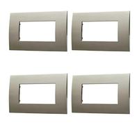 ZOREI 4 Pezzi Placche Compatibile Con Vimar Arkè, Placca Plastica Quadrata Serie Venus (4 Posti/Moduli, Bronzo), VA83301X4