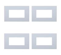 ZOREI 4 Pezzi Placche Compatibile Con Vimar Arkè, Placca Plastica Quadrata Serie Venus (4 Posti/Moduli, Bianco) (VA83301X4)