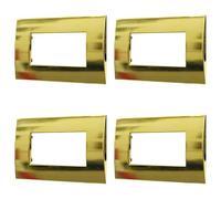 ZOREI 4 Pezzi Placche Compatibile Con Vimar Arkè, Placca Plastica Quadrata Serie Venus (4 Posti/Moduli, Oro Lucido), VA83301X4