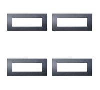 ZOREI 4 Pezzi Placche Compatibile Con Vimar Arkè, Placca Plastica Quadrata Serie Venus (7 Posti/Moduli, Nero Brillante), VA83301X4