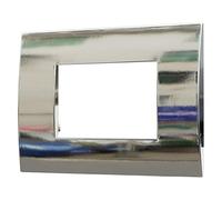 ZOREI Placca Compatibile Con Vimar Arkè, Placca Plastica Quadrata Serie Venus (3 Moduli/Posti, Cromato Lucido), VA83301