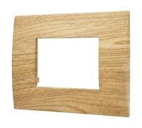 ZOREI Placca Compatibile Con Vimar Arkè, Placca Plastica Quadrata Serie Venus (3 Moduli/Posti, Legno Scuro), VA83301