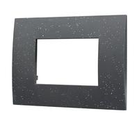 ZOREI Placca Compatibile Con Vimar Arkè, Placca Plastica Quadrata Serie Venus (3 Moduli/Posti, Nero Brillante), VA83301