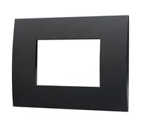 ZOREI Placca Compatibile Con Vimar Arkè, Placca Plastica Quadrata Serie Venus (3 Moduli/Posti, Nero), VA83301