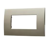 ZOREI Placca Compatibile Con Vimar Arkè, Placca Plastica Quadrata Serie Venus (4 Moduli/Posti, Bronzo), VA83301