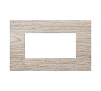 ZOREI Placca Compatibile Con Vimar Arkè, Placca Plastica Quadrata Serie Venus (4 Moduli/Posti, Legno Chiaro)