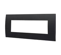 ZOREI Placca Compatibile Con Vimar Arkè, Placca Plastica Quadrata Serie Venus (7 Moduli/Posti, Nero), VA83301