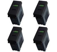 ZOREI Serie Civile Frutti Prese Interruttori Deviatori, Compatibile Con Vimar Arke (4, Presa USB-C + USB-A 5V 3,1A 2 Porte)
