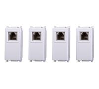 ZOREI Serie Frutti Prese Interruttori Deviatori, Compatibile Con Vimar Plana (4, Presa Telefonica Rj11)