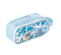 ZORESCOLEO Astuccio multifunzionale per penne e penne, grande capacità, borsa da viaggio, trousse per articoli da toeletta, per studentesse, ragazze e adulti, Blu, as the pic show