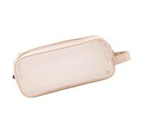 ZORESCOLEO Astuccio multifunzione trasparente per penne e penne per esami, grande capacità, borsa da viaggio per cosmetici, per studenti, ragazze e ragazzi, Caff chiaro, as the pic show