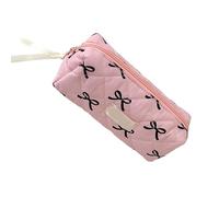 ZORESCOLEO Astuccio per matite ad alta capacità, con fiocco, organizer per penne portatili, da viaggio, per trucchi, per donne, ragazze, studenti, Colore: nero., as the pic show