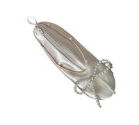 ZORESCOLEO Borsa per il trucco a forma di scarpa da ballo con cerniera Accenti a stella spaziosi sacchetti cosmetici in raso per riporre gioielli da viaggio, Colore 2, as the pic show