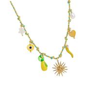 ZORESCOLEO Collana a catena regolabile in acciaio inossidabile con vari pendenti, elegante gioiello da collo intrecciato collana in corda per donne, as the pic show, Acciaio inossidabile