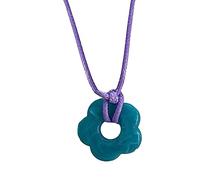 ZORESCOLEO Collana con ciondolo a forma di fiore in acrilico dopamina con fiori scavati, bella collana per occasioni casual o formali, come il pic show, acrilico, come il pic show, acrilico, as the