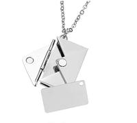 ZORESCOLEO Collana con medaglione a busta, in acciaio inox, oro e argento, con scritta "Love you secret", come da foto, in acciaio inox, as the pic show, Acciaio inossidabile