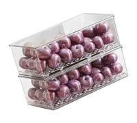 ZORESCOLEO Contenitori multiuso trasparenti per uso alimentare, per cucina, frigorifero, bagno, cassetti regolabili