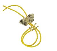 ZORESCOLEO Cravatta da donna con farfalla intrecciata in stile occidentale, in pelle sintetica, per camicia, collana a catena, piega la lunghezza della corda a metà 51,5 cm, metallo, Fold the length