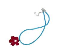 ZORESCOLEO Elegante collana con fiore realizzata a mano in robusto cavo acrilico con lunghezza regolabile per abiti da donna alla moda, as the pic show, Acrilico