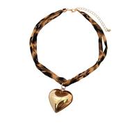 ZORESCOLEO Girocolli In Cotone Regolabile Collana Pendente Cuore Strati Catena Monili Lega Conch Stelle Marine Ciondolo Gioielli Per Le Donne, as the pic show, Materiali misti