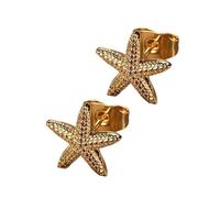 ZORESCOLEO Orecchini a perno a forma di stella marina vintage Hot Day Orecchini semplici a forma di stella per le donne eleganti gioielli per feste marine, as the pic show, Metallo