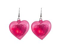 ZORESCOLEO Orecchini pendenti a forma di cuore con luci a LED alla moda, gioielli unici per San Valentino, as the pic show, lega di plastica