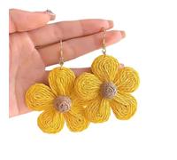 ZORESCOLEO Orecchini pendenti a forma di fiore geometrico, stile vintage, da spiaggia, per donne alla moda, gioielli per tutti i giorni, as the pic show, rafia